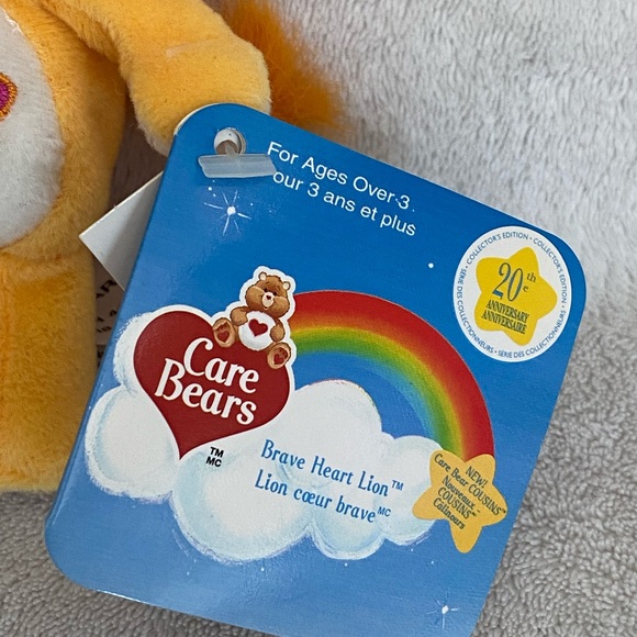 Vintage 2003 Brave Heart Lion Care Bear Cousins Keychain Plush 6" With Tags - Picture 7 of 14